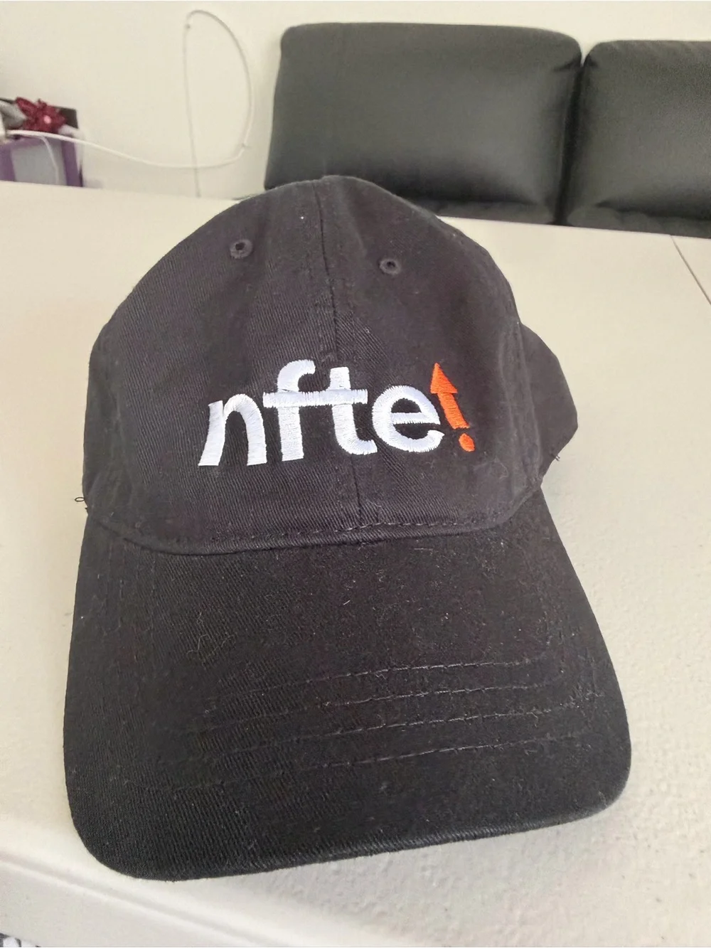 NFTE Black Embroidered Logo Baseball Cap Adjustable